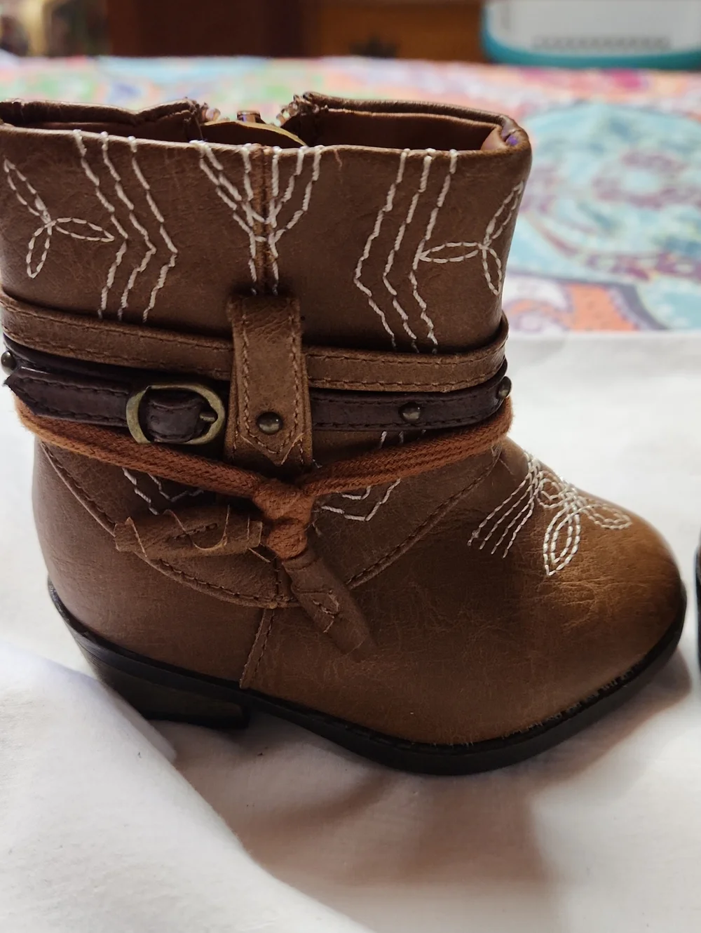GARANIMALS sz 4 Baby Girl Western Boots Zip Sides